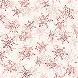Winter Song patchworkstof 110 cm bred Røde stjerner